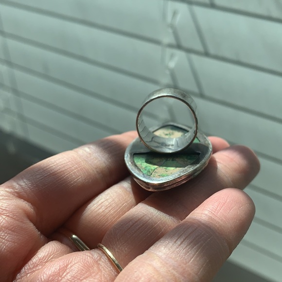 **SOLD** Moss Agate Stone Sterling Silver Ring - Picture 9 of 9